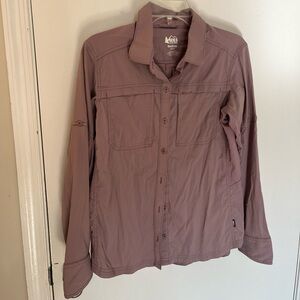 REI Women's light purple long sleeve collared shirt